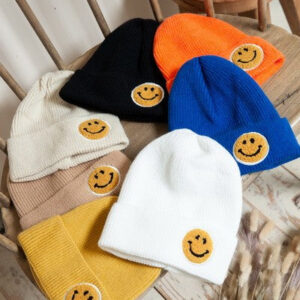 SMILEY FACE BEANIE HATS - HAPPY FACE BEANIE HATS